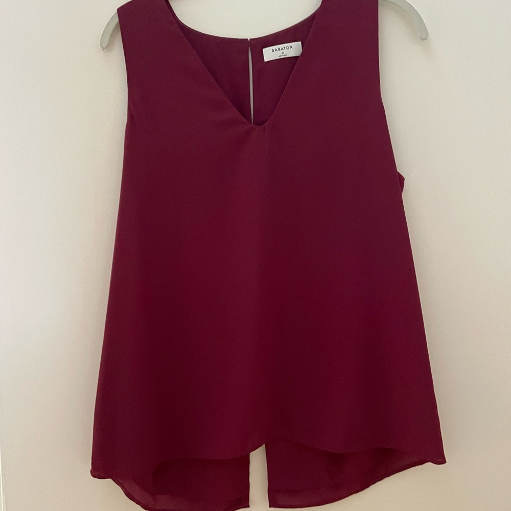 Babaton Red Sleeveless Blouse